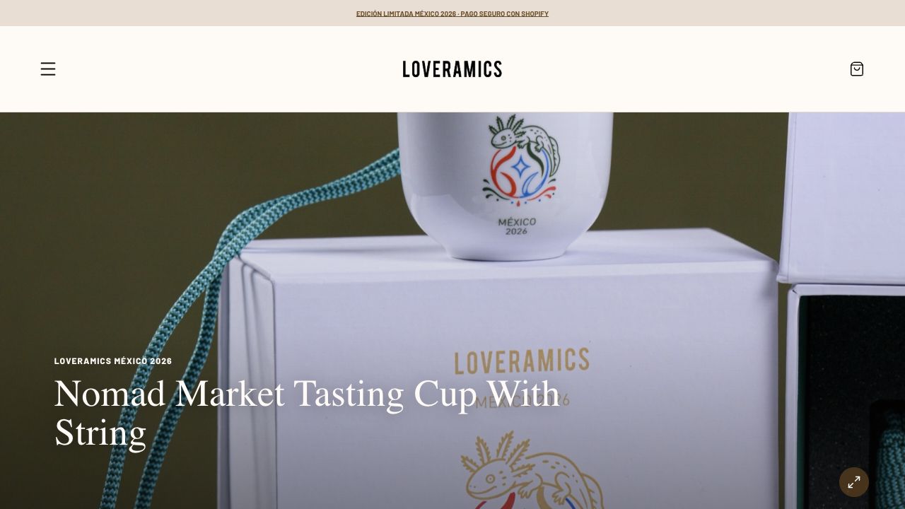 Captura del ecommerce de Loveramics México
